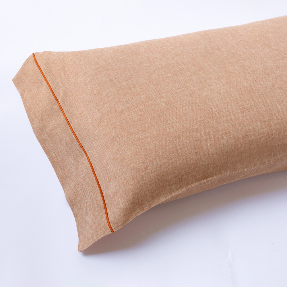 Light Orange Pure Linen Capri