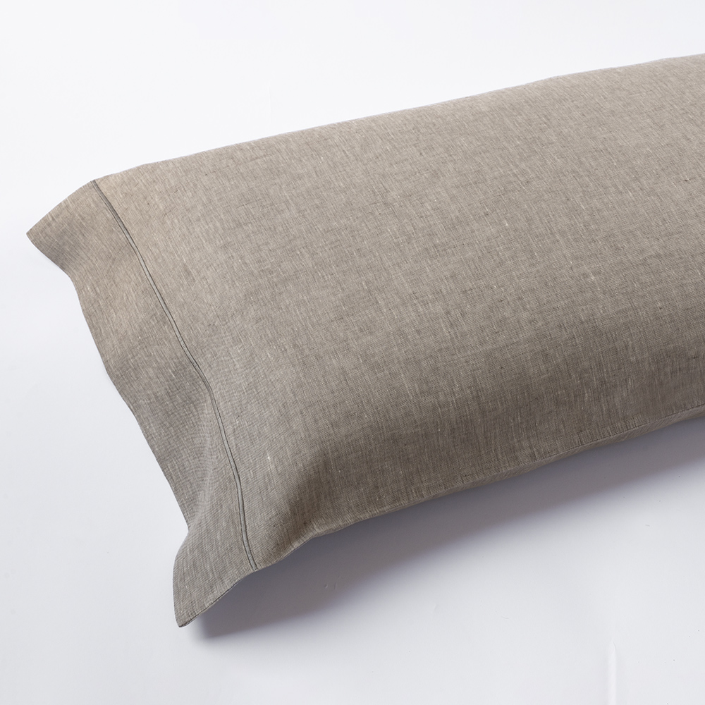 Medium Beige Pure Linen Capri